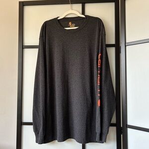 [XLT] Carhartt Men’s Dark Grey Comfortable Cotton Long Sleeve Tee